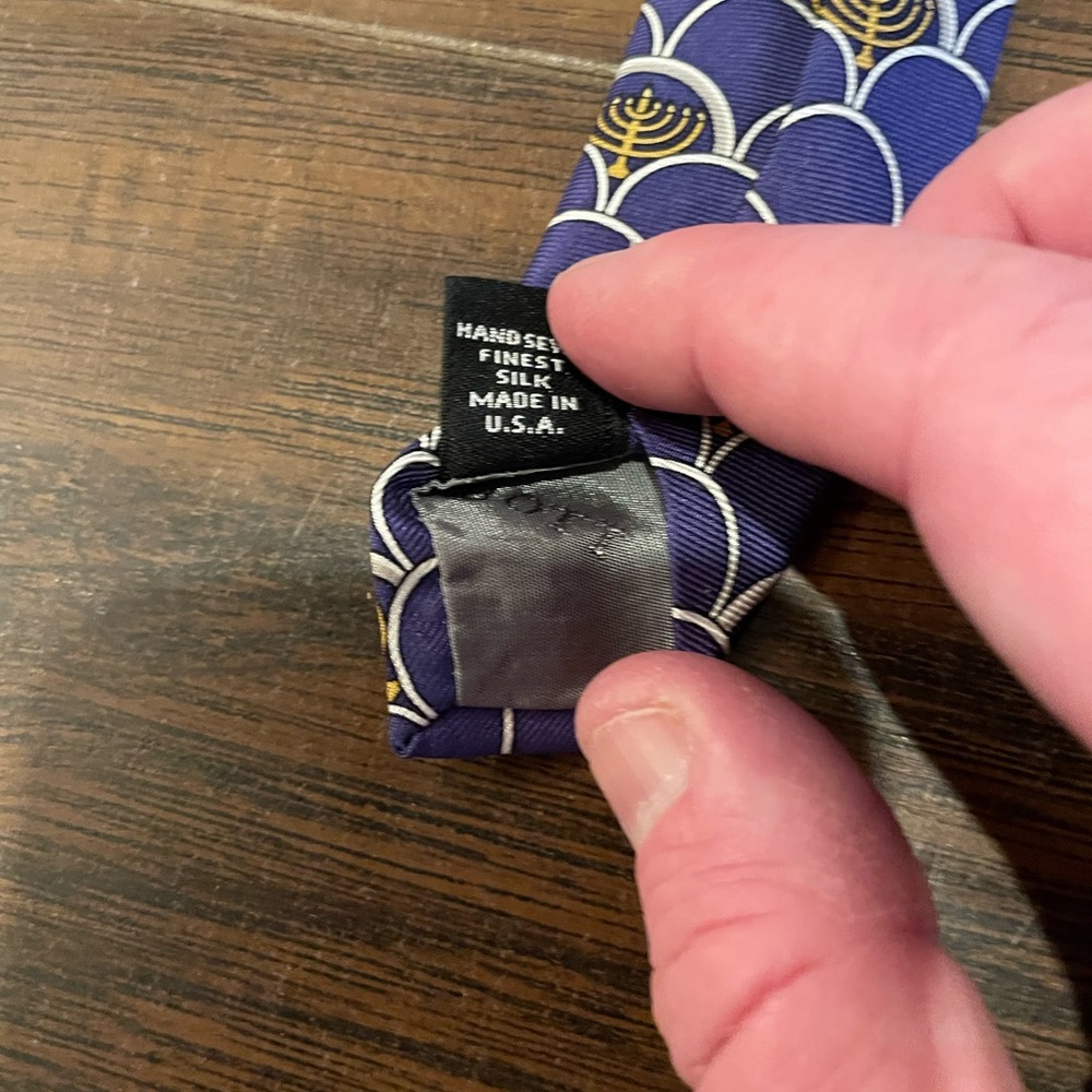 Robert Talbott Tie Hanukkah Menorah - image 2